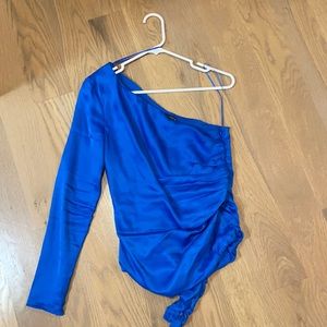 ZARA ROYAL BLUE ONE SHOULDER BODYSUIT **WORN ONCE**
